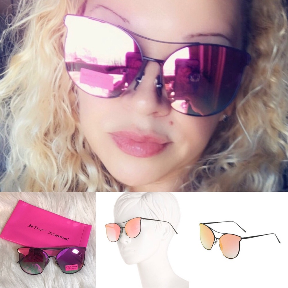 Betsey Johnson Wire Frame Eye Detail Sunglasses